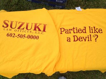 Camisetas ASU "¿Fiestearon como diablos?"