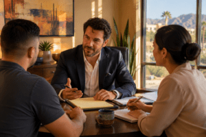 Tucson criminal defense lawyer working with an interpreter to help a client understand criminal court proceedings