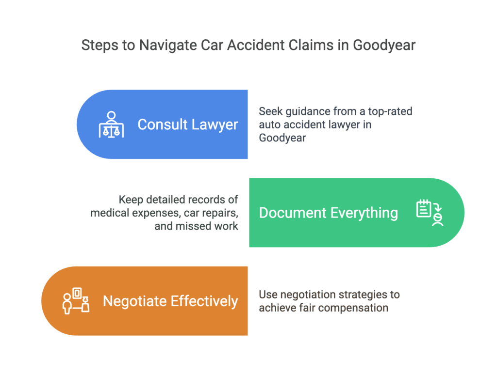 Pasos para Navegar Reclamos por Accidentes de Auto en Goodyear